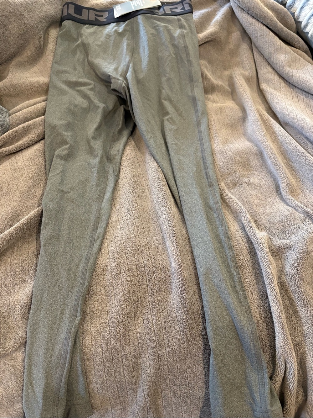 Under Armour Gray Performance Compression Tights with Branded Waistband